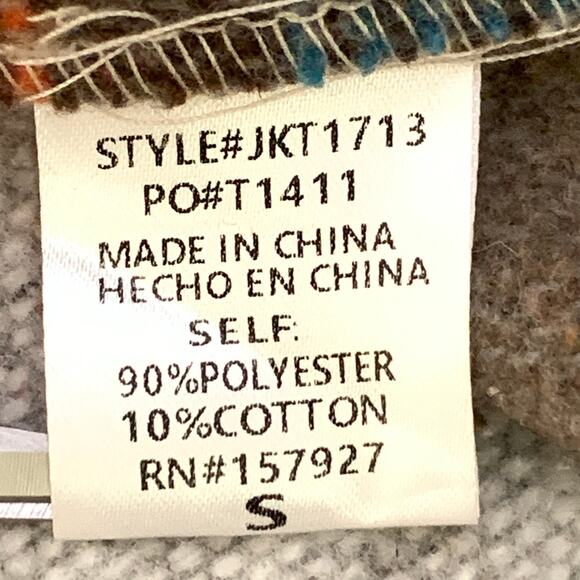 La Miel Womens Jacket Small Southwest Aztec Oversized Button Down Lightweight - Picture 6 of 16